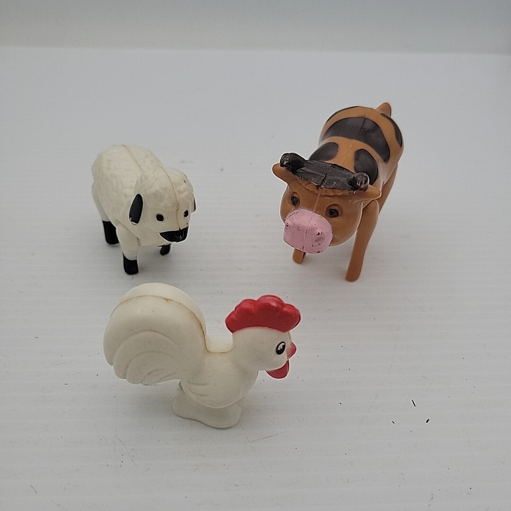 Playskool Lil Playmates Vintage 1980 Farm Animal Figures Cow Chicken Sheep